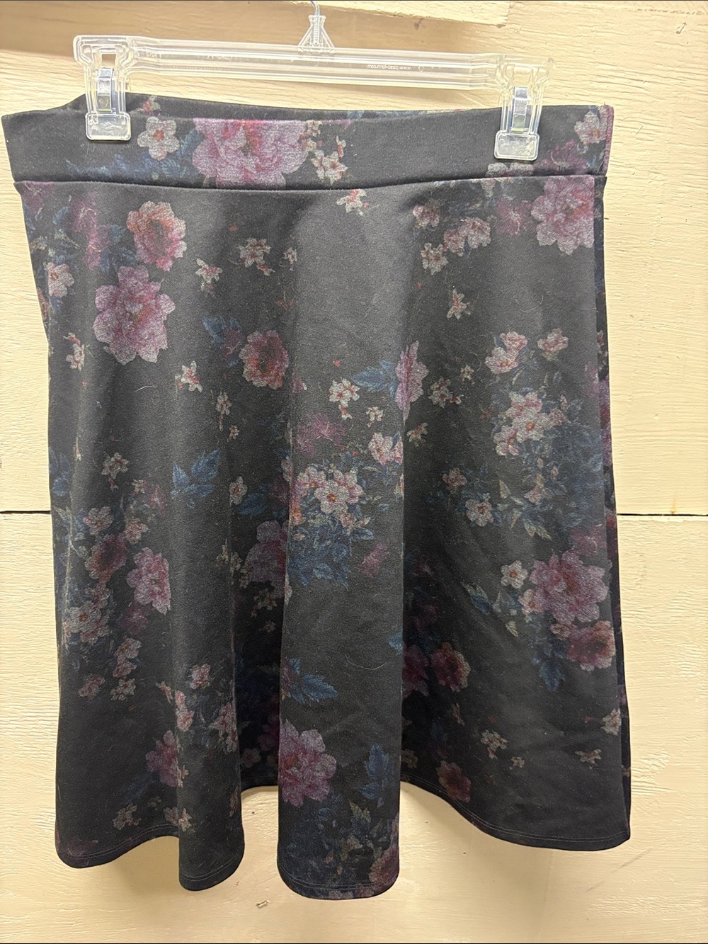 Studio Black Circle Skirt with Pink & Blue Floral Print